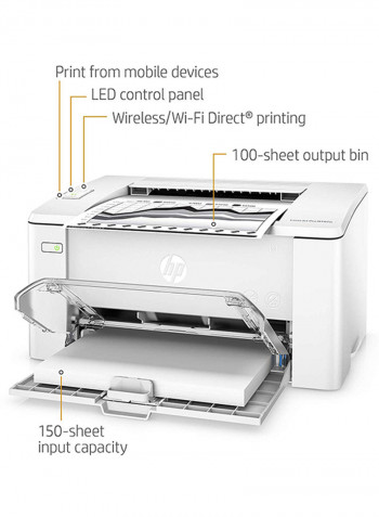 Laserjet Pro M102W Wireless Printer,G3Q35A White