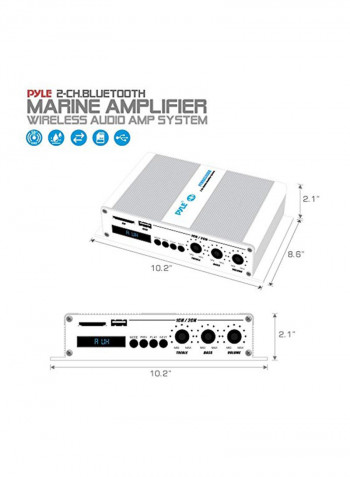 2-Channel Home Marine Amplifier PFMRA350BW White/Black