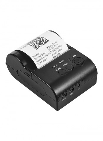 Mini Bluetooth Thermal Printer 10.4 x 7.5 x 4.5centimeter Black