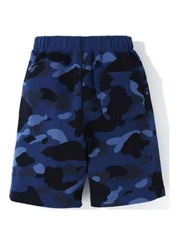 College Sweat Beach Shorts Color Camo Blue