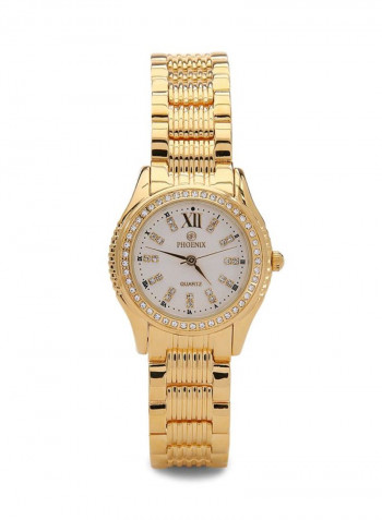 Women's 22K Gold Plated With Crystal Analog Watch P-21859