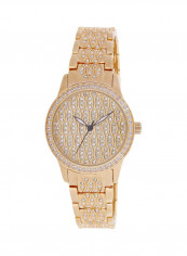 Women's 22K Gold Plated With Crystal Analog Watch P-21876L
