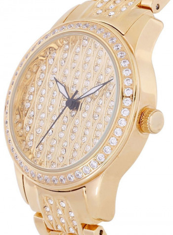 Women's 22K Gold Plated With Crystal Analog Watch P-21876L