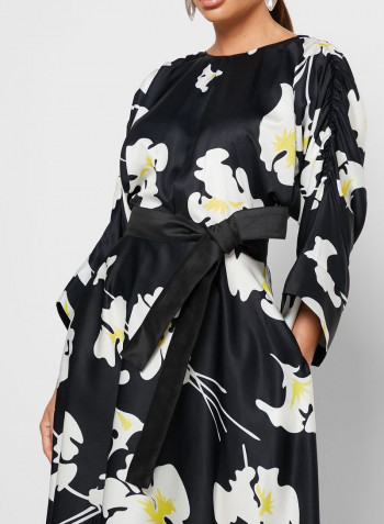 Printed Long Sleeve Maxi Dress Multicolour