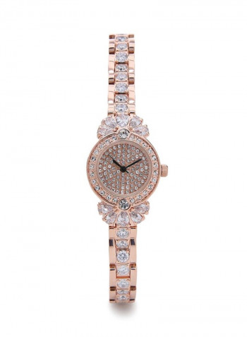 Women's 22K Gold Plated With Crystal Analog Watch P-21877-1L