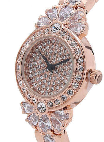 Women's 22K Gold Plated With Crystal Analog Watch P-21877-1L