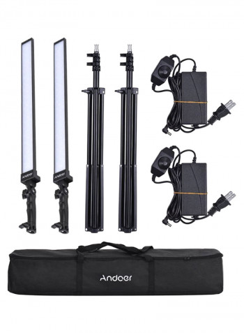 2-Piece LED Filling Lamp Set Black