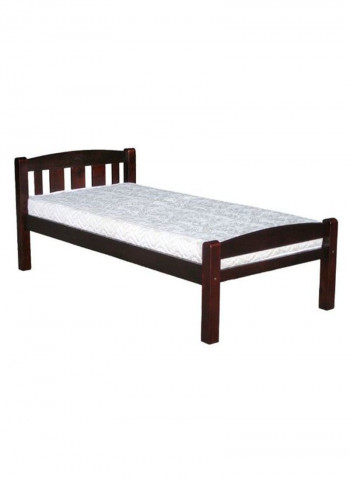 Solid Bed With Mattress Brown 90 x 200centimeter