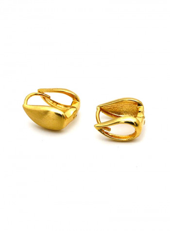 18k Gold Plain Drop Heart Earring Set