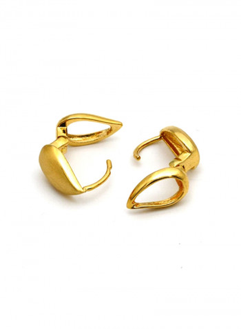18k Gold Plain Drop Heart Earring Set