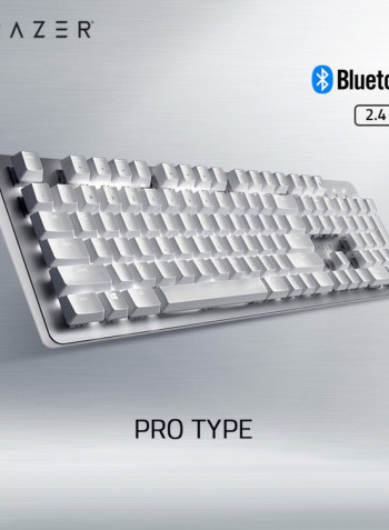 Razer Pro Type Mechanical Keyboard Bluetooth + 2.4GHz Dual-mode with Razer Orange Mechanical Switches Silver