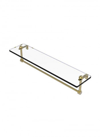 Integrated Towel Bar Glass Shelf Clear/Gold 22inch
