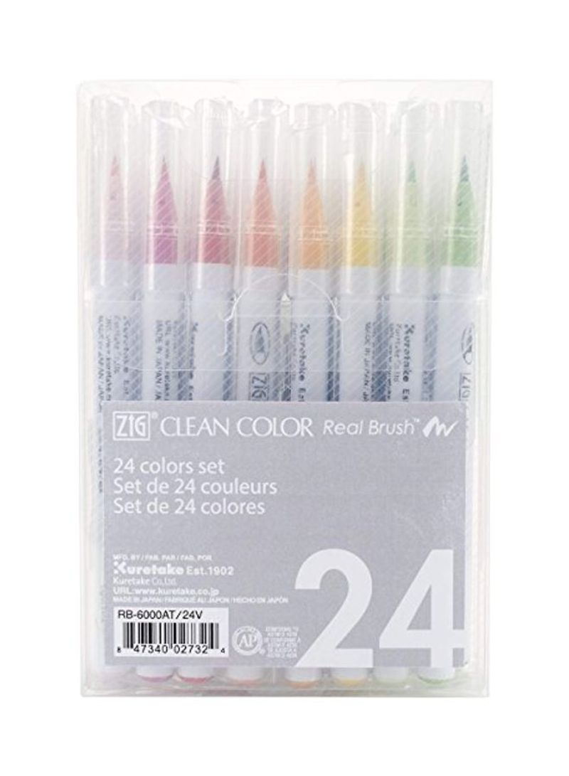 24-Piece Watercolour Brush Pens Set Multicolour