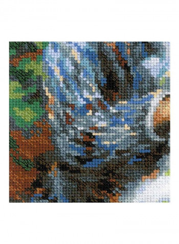 Counted Cross Stitch Kit Blue/Green/Red