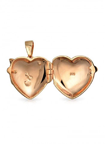 925 Silver Sterling Cubic Zirconia Studded Heart Shaped Pendant Necklace
