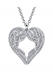 925 Sterling Silver Cubic Zirconia Studded Pendant Necklace