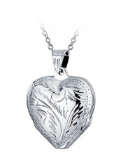 925 Sterling Silver Heart Shaped Pendant Necklace