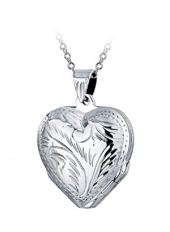 925 Sterling Silver Heart Shaped Pendant Necklace