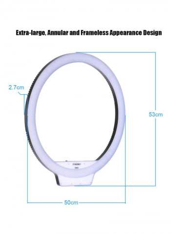 YN608 LED Ring Photography Light With Wireless Remote 53x2.7x50cm White/Black