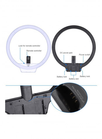 YN608 LED Ring Photography Light With Wireless Remote 53x2.7x50cm White/Black