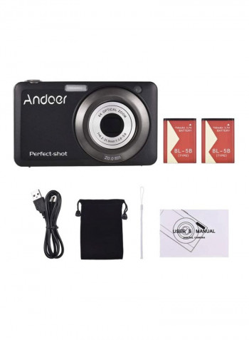 20MP HD Digital Camera Video with 2-Piece Rechargeable Batteries