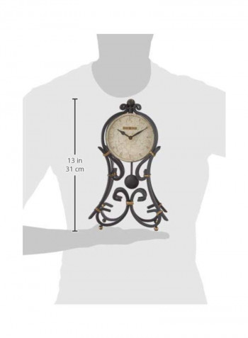 Accent Mantel Clock Grey/Beige 12x7.25x4.25inch