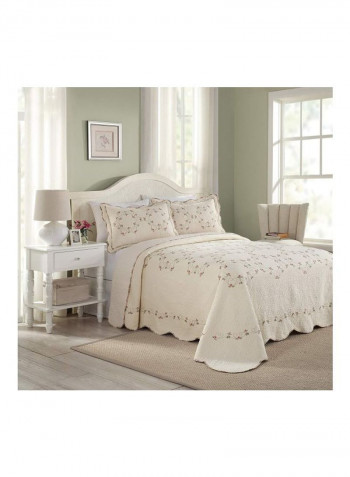 Felisa Cotton Filled Sheet And Pillowcase Set Polyester White 120x118inch