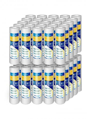 Pack Of 50 Sediment Water Filter Cartridge White 10x2.5inch
