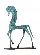 Horse Bronze Sculpture Blue