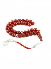 Agate (Carnelian) Prayer Beads  With Sterling Silver Components