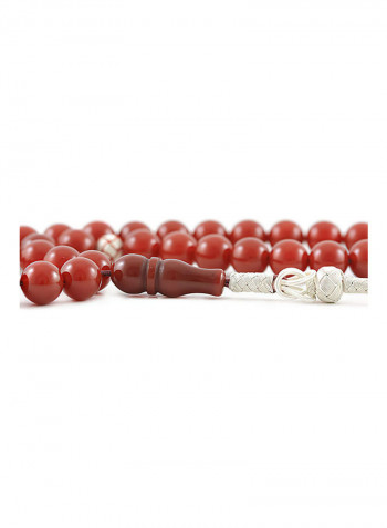 Agate (Carnelian) Prayer Beads  With Sterling Silver Components