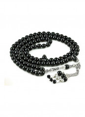 Onyx Prayer Beads (99 Beads) with Sterling Silver components