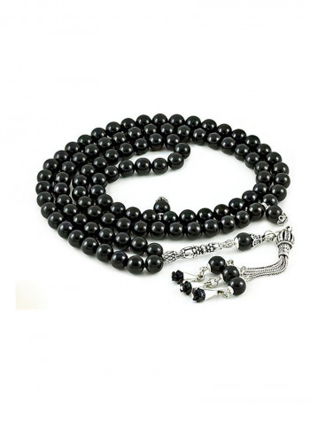 Onyx Prayer Beads (99 Beads) with Sterling Silver components
