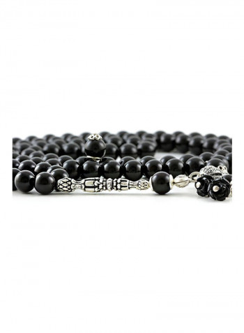 Onyx Prayer Beads (99 Beads) with Sterling Silver components