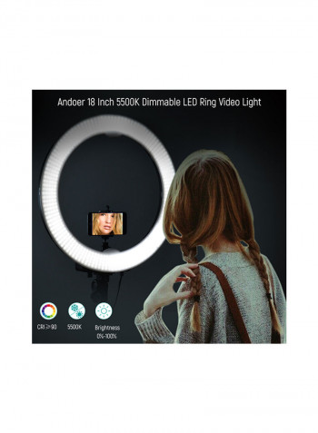 Dimmable LED Video Ring Light 36watts Black