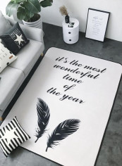 Groovy Simple Letters Feather Pattern Living Room Carpet White 150x195centimeter reviews Groovy Simple Letters Feather Pattern Living Room Carpet White 150x195centimeter