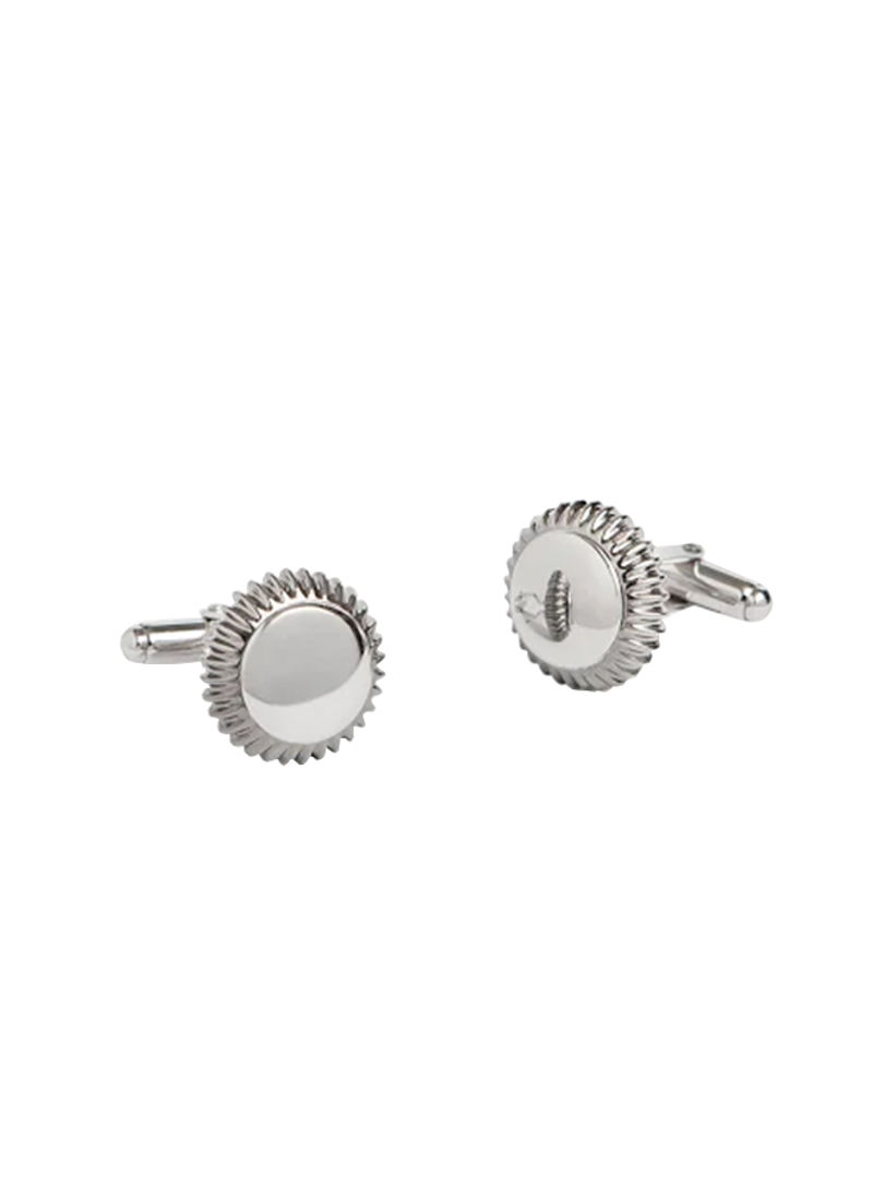 Sterling Silver Discus Pala Cufflinks