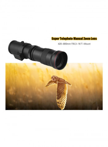 Super Telephoto Manual Zoom Lens Black