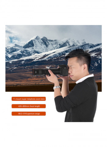 Super Telephoto Manual Zoom Lens Black