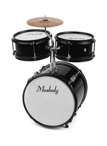 3-Piece Drum Kit Set With Cymbal Drum Sticks And Adjustable Stool