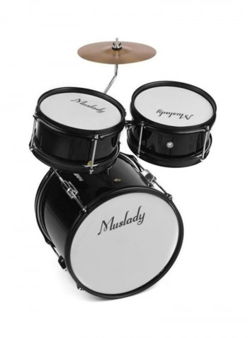 3-Piece Drum Kit Set With Cymbal Drum Sticks And Adjustable Stool