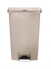 Slim Jim End Step-On Waste Bin Beige/Black 49.96x80.26x31.06centimeter