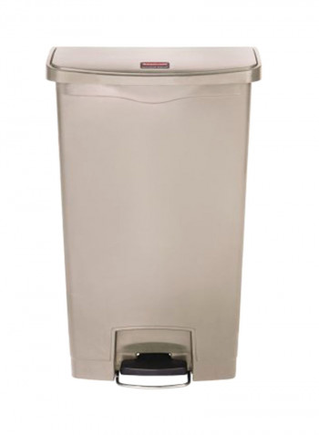 Slim Jim End Step-On Waste Bin Beige/Black 49.96x80.26x31.06centimeter