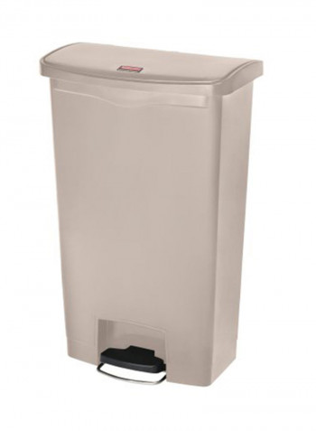 Slim Jim End Step-On Waste Bin Beige/Black 49.96x80.26x31.06centimeter