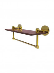 Tango Collection Integrated Towel Bar With Wood Shelf Brown/Gold 16inch