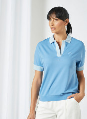 Loose Fit Open Collar Polo Blue reviews Loose Fit Open Collar Polo Blue