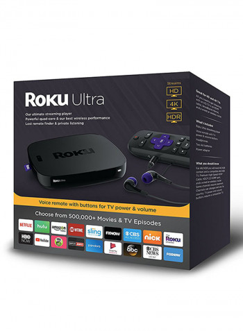 Ultra 4K/HDR/HD Streaming Player With Remote Black