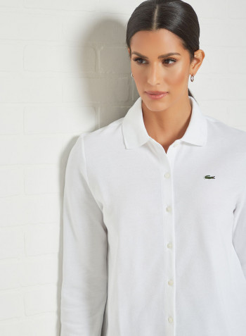 Soft Cotton Long Sleeve Shirt White