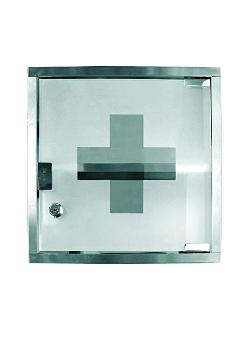 First Aid Medicine Case Silver 12x12inch