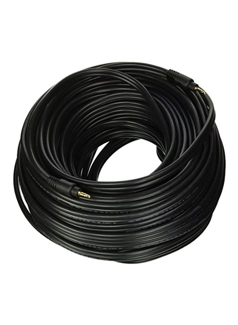 Premium Stereo Male To Stereo Male Audio Cable 100feet Black/Gold